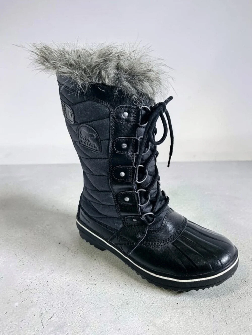 Sorel Boots Size 7 Tofino II Waterproof Faux Fur Insulated Snow Winter Black